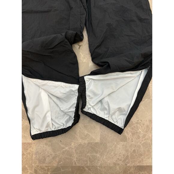 Nike Track Pants Men XXL Black Lined Swishy Wind Vintage WHITE Tag 90s Y2k - Picture 2 of 9